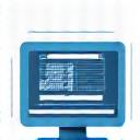 Computer screen with graphs and data icon.