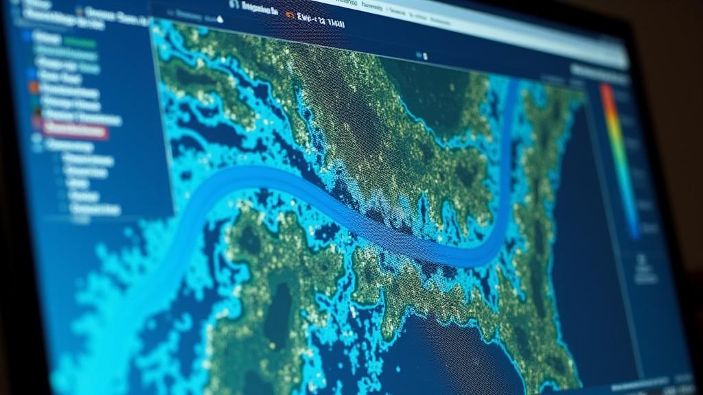 Computer model showing water flow in the Murray-Darling Basin.