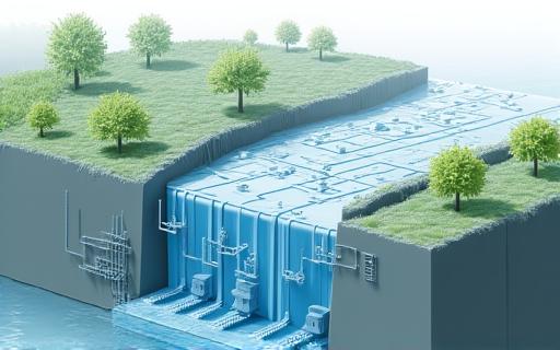 Schematic of a water catchment area.